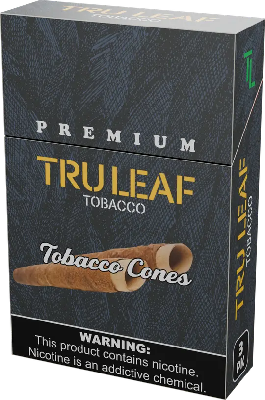 Tru Leaf Tobacco Cones, three per pack